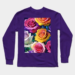 Colorful Roses Long Sleeve T-Shirt